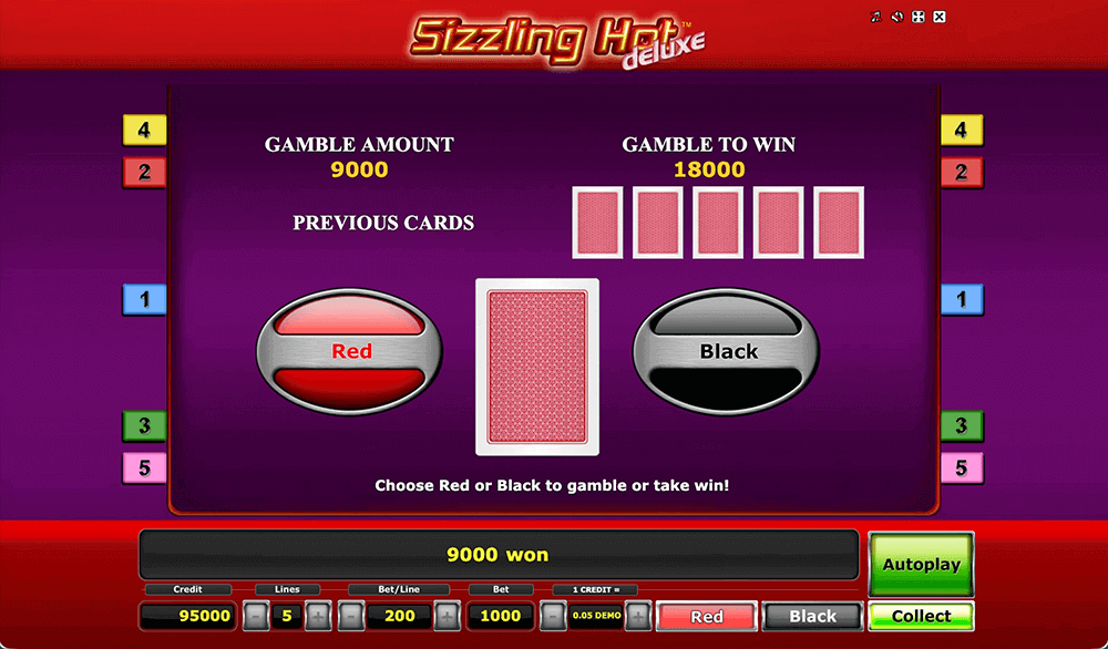 Риск-игра в Sizzling Hot